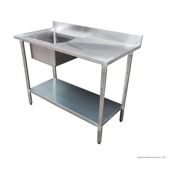 Modular System Single Sink Bench Left Handed 1200x700x900mm - 1200-7-SSBL