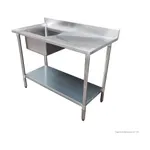 Modular System Single Sink Bench Left Handed 1200x700x900mm - 1200-7-SSBL