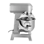 Apuro Digital Planetary Mixer 20Ltr side profile showing brushed stainless steel motor housing and bowl with safety guard