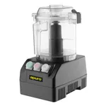 Apuro Multi Function Food Processor from a front-three-quarter angle, featuring a black base with mint green, pink, and white buttons and a clear work bowl.