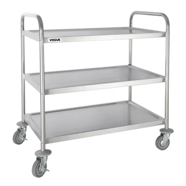 Edlp Vogue 3 Tier Flat Pack Trolley St/St - 940x537x875mm 37x21x34 1/2"