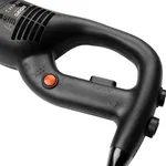 Close-up of the Apuro Stick Blender handle showing the black grip, orange LOCK button, ON/OFF switch, and visible brand logo.