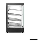 Bonvue 318L Elegant Ambient Benchtop Display side view with dark grey speckled frame and four silver wire-mesh shelves