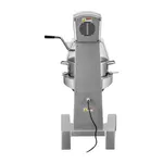 Rear view of the Apuro Digital Planetary Mixer 30Ltr, featuring a stainless steel motor housing with a black ventilation grille and a hanging power cord.