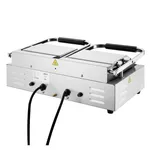 Apuro Double Contact Grill rear view showing flat plates, black handles, and power cables