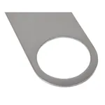 Close-up of the Olympia Bartenders Blade St/St stainless steel opener, highlighting the large circular cutout near the rounded end of the flat blade.