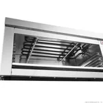 Close-up of the Benchstar Toaster Griller Salamander AT-937E interior showing the black serpentine heating element and stainless steel walls.
