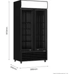 Thermaster Double Glass Door Colourbond Upright Drink Fridge LG-580BP