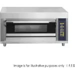 Bakermax Electric Deck Bakery Oven Me2 1 front view showing stainless steel body, glass door, and digital control panel