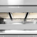 Gasmax Heavy Duty Natural Gas Salamander REB-03E interior close-up showing three ceramic heating elements and gas burners in stainless steel housing