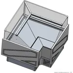 Tecnodom Series MR80 Black Corner Deli Display w/ Storage and Castors TDMR-08E