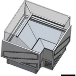 Tecnodom Series MR80 Black Corner Deli Display w/ Storage and Castors TDMR-08E