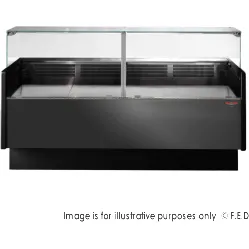 Tecnodom Serie MR9.5 Black 2000mm Wide Deli Display with Storage and Castors