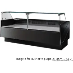 Tecnodom Serie MR9.5 Black 2480mm Wide Deli Display with Storage and Castors
