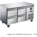 FED-X S/S Four-Door Bench Fridge with Drawers - XUB7C13S2D