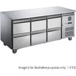 FED-X S/S Six-Door Bench Fridge with Drawers - XUB7C18S3D