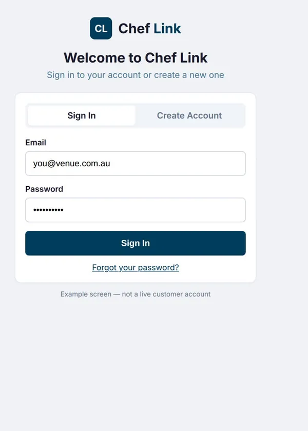 How to use your Chef Link account