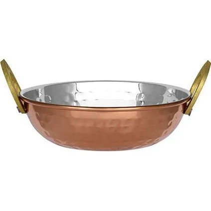 Chef Inox Kadai Bowl W/Hdls, S/S W/Copper Plate 130x40mm