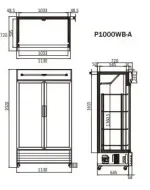 DOUBLE GLASS DOOR MOUNTED FRIDGE P1000WB-A