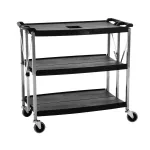 Folding Trolley 3 Tier Black 520x990x900mm