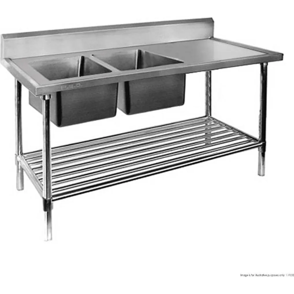 Modular System Double Left Sink Bench with Pot Undershelf - DSB6-1800L/A