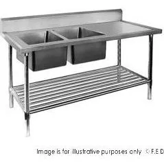 Modular System Double Left Sink Bench with Pot Undershelf - DSB6-1800L/A