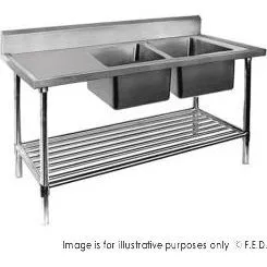 Modular System Double Right Sink Bench with Pot Undershelf - DSB6-1800R/A