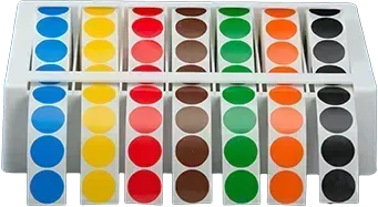 Fildes Colour Coded Food Labels Permanent Kit - 24mm Circle With Dispenser