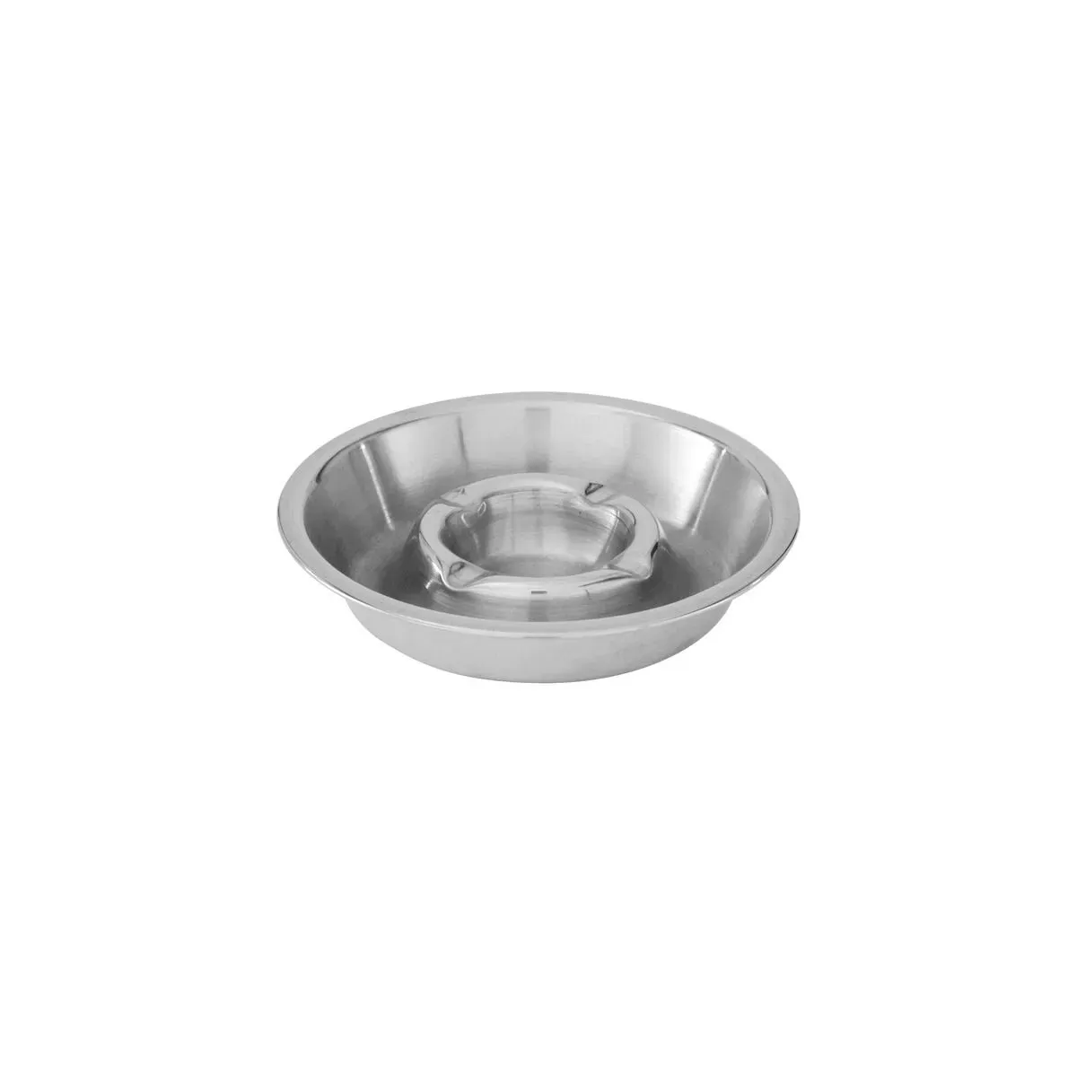 Double Well Ashtray - Stainless Steel