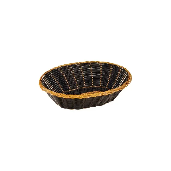 Bread Basket Polypropylene Oval — 240mm - Black And Gold