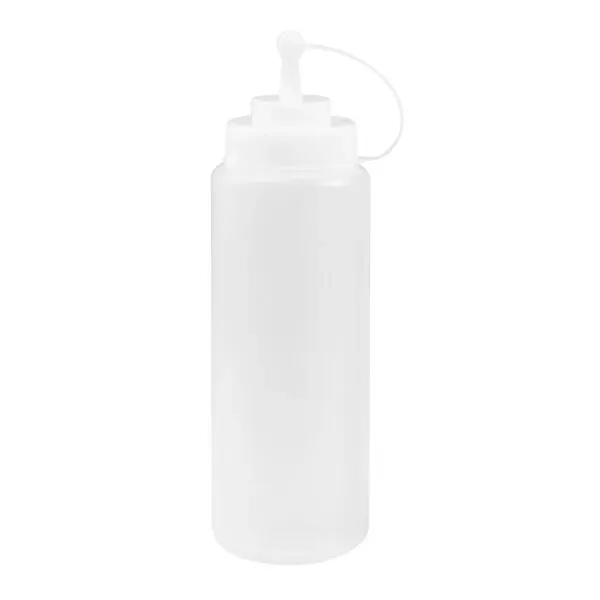 Squeeze Bottle-W/Cap, Clear, 1.0lt
