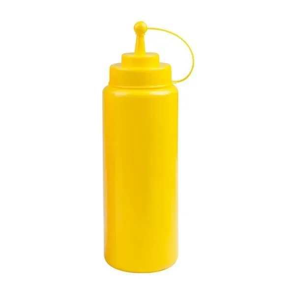 Squeeze Bottle-W/Cap, Yellow, 1.0lt