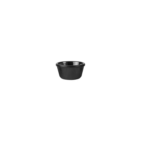 Melamine Ramekin Fluted Black 80 X 45mm / 90ml