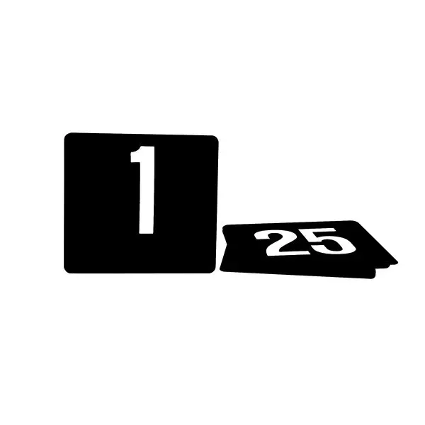 Table Number-105x95mm, Set 1-25 - White On Black