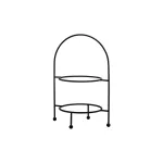 Display Stand Round 2 Tier Black — 470mm H