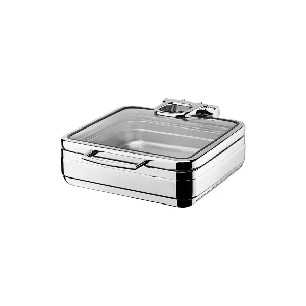 Induction Chafer-18/10 | Rect. | 2/3 Size - Full Glass Lid