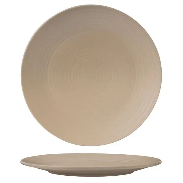 Zuma Round Coupe Ribbed Plate-310mm Ø - Sand