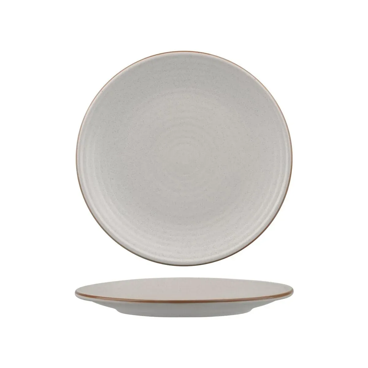 Zuma Round Coupe Ribbed Plate-210mm Ø - Mineral