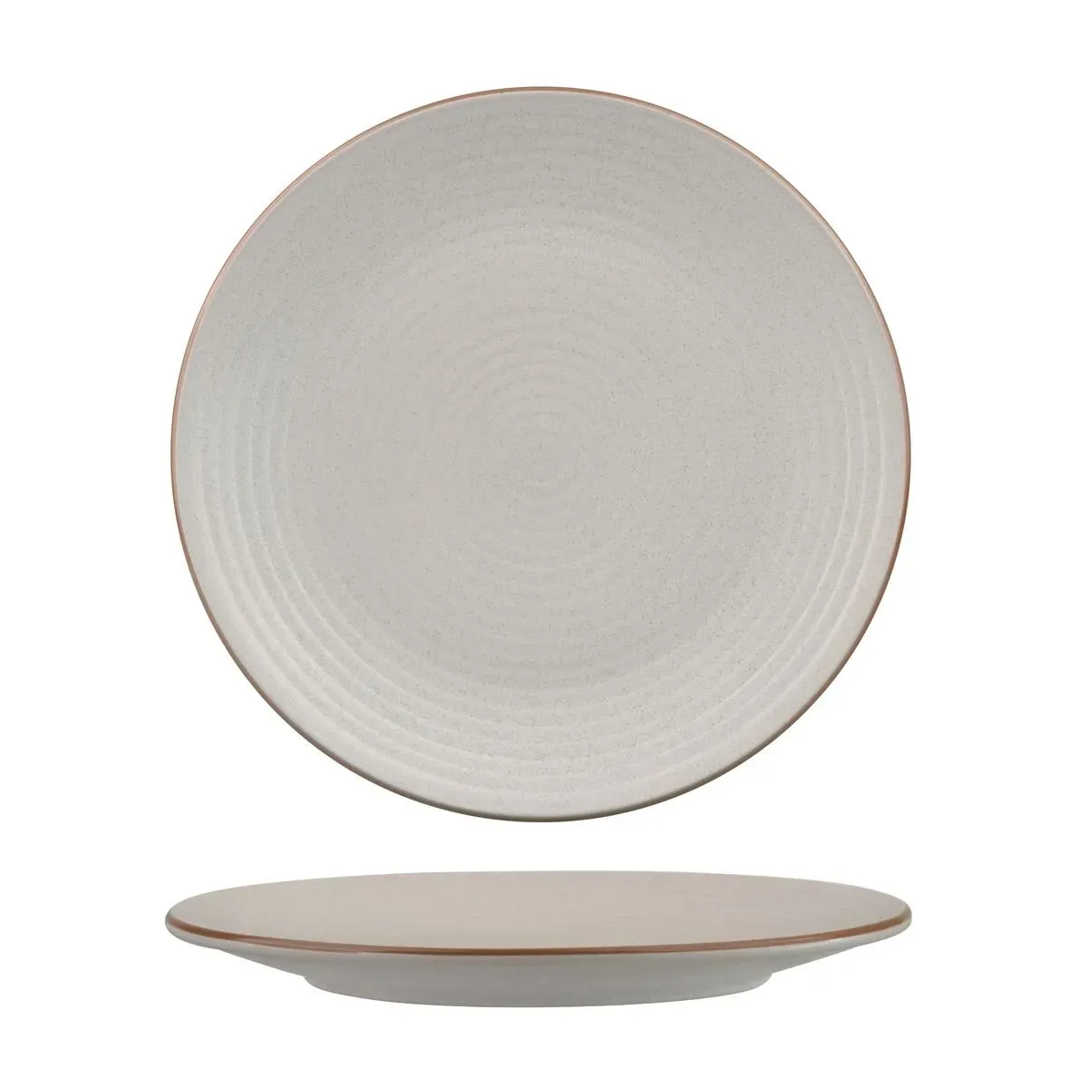 Zuma Round Coupe Ribbed Plate-265mm Ø - Mineral