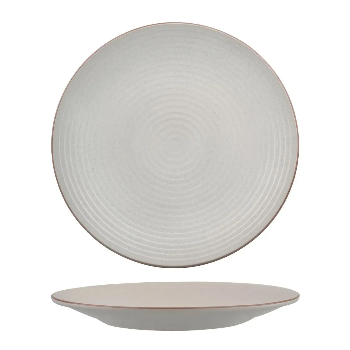 Zuma Round Coupe Ribbed Plate-310mm Ø - Mineral
