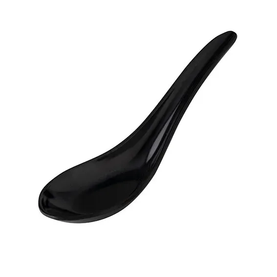 Chinese Spoon Melamine Black — 150mm