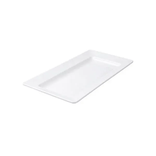 Melamine Rectangular Platter-Wide Rim White 360 X 205mm