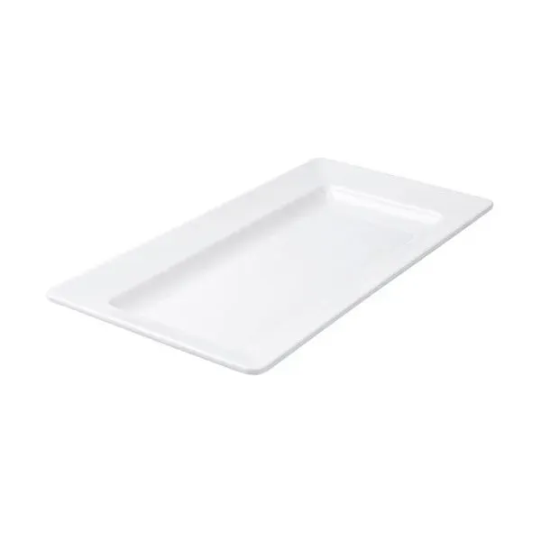 Melamine Rectangular Platter Wide Rim White 445 X 220mm