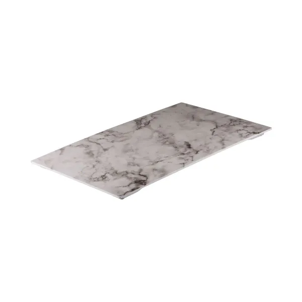 Rect Flat Platter-530x325mm - White Marble