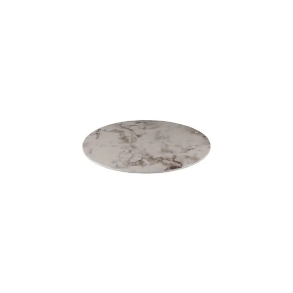 Round Flat Platter-330mm Ø - White Marble