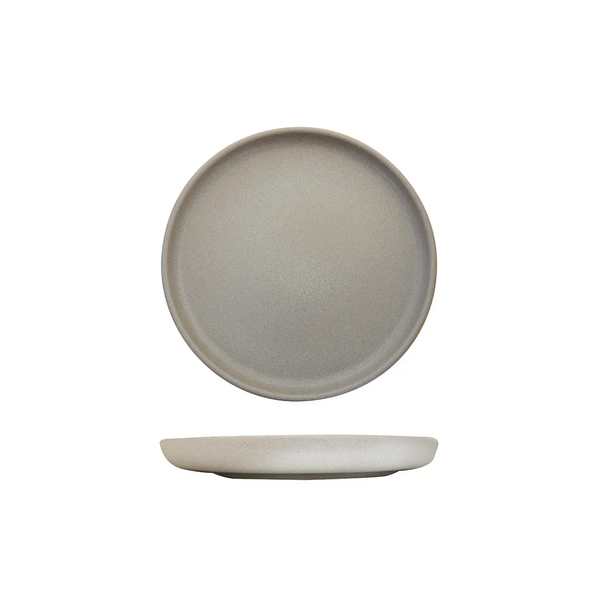 Walled Round Plate - 220mm Ø - Light Grey