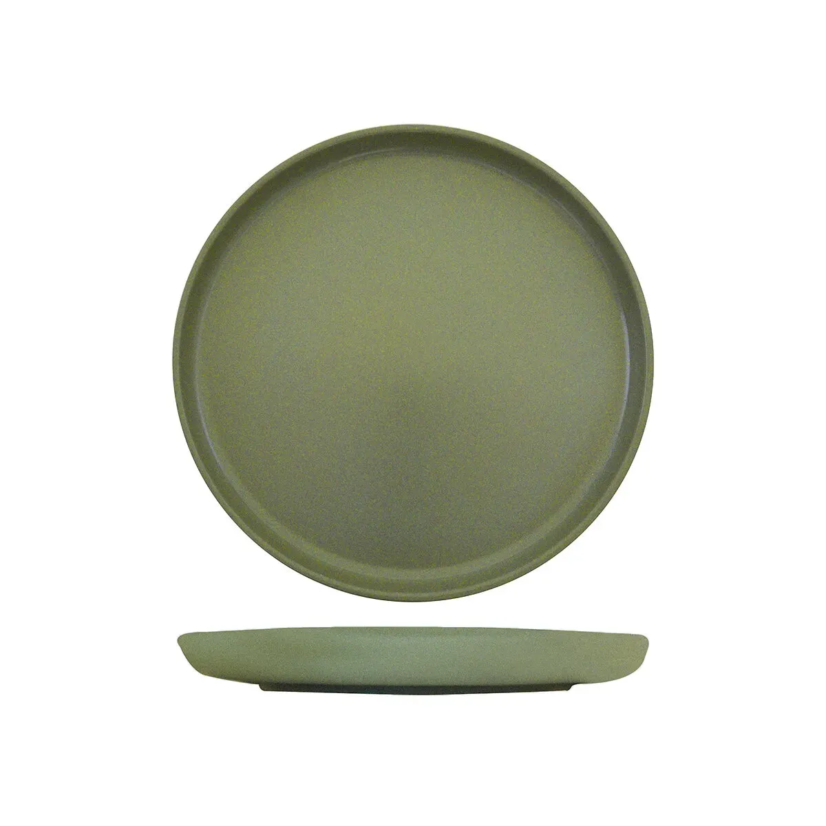 Walled Round Plate - 280mm Ø - Green