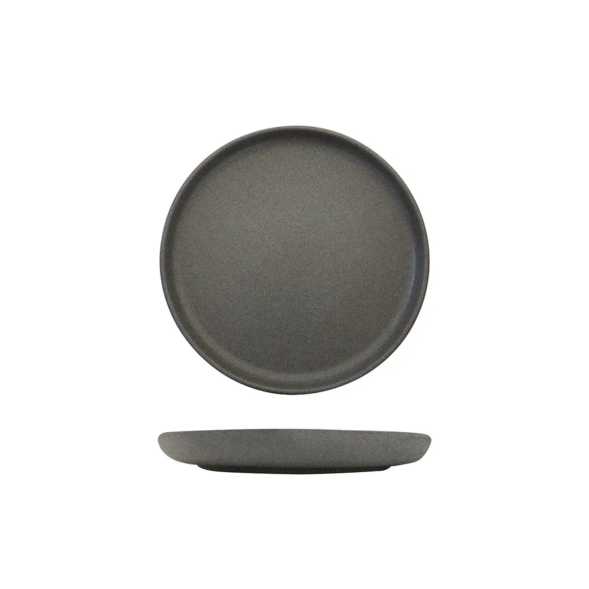 Walled Round Plate - 220mm Ø - Dark Grey