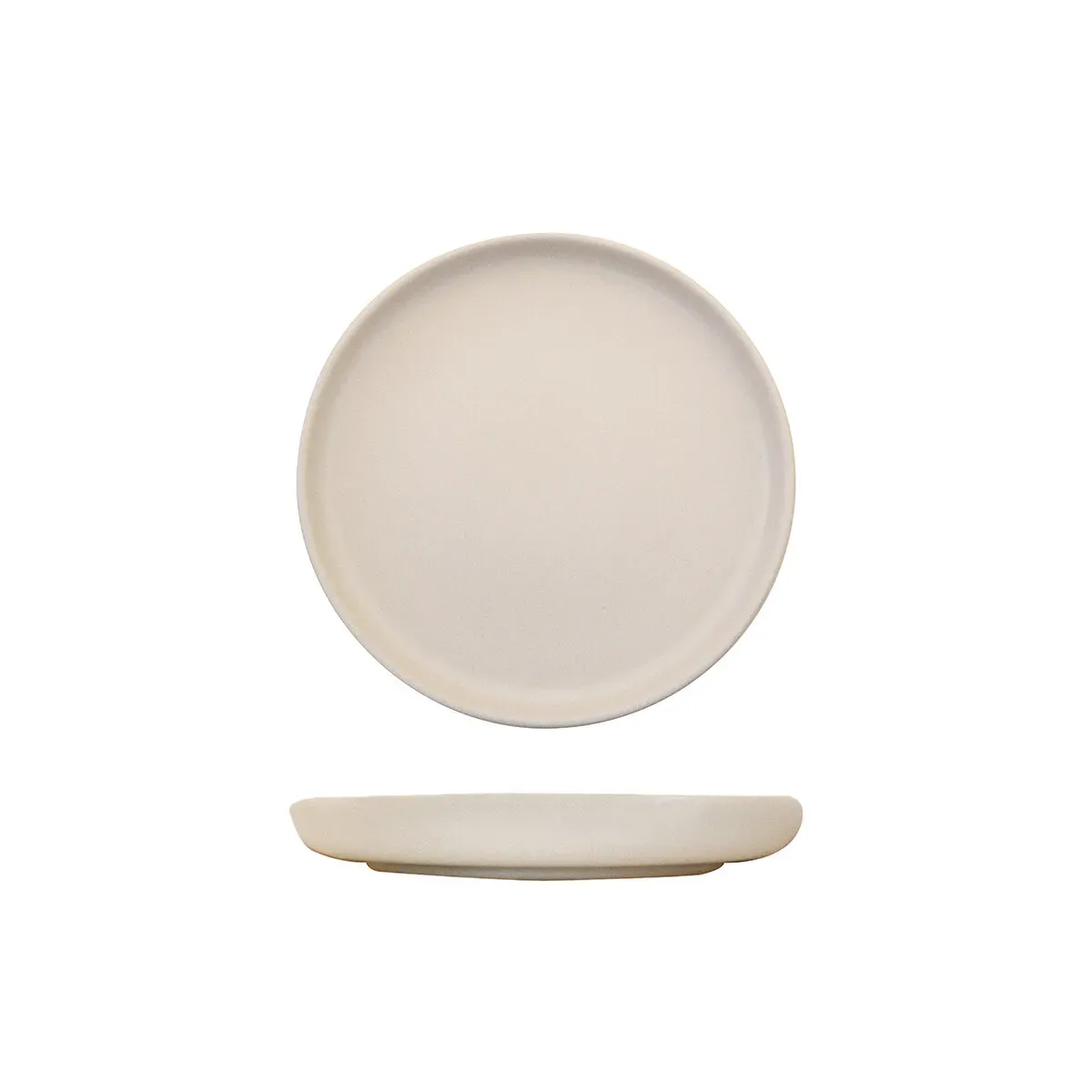 Walled Round Plate - 220mm Ø - Cream