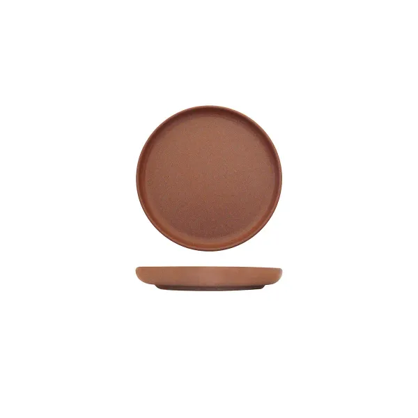 Walled Round Plate - 175mm ร - Brown